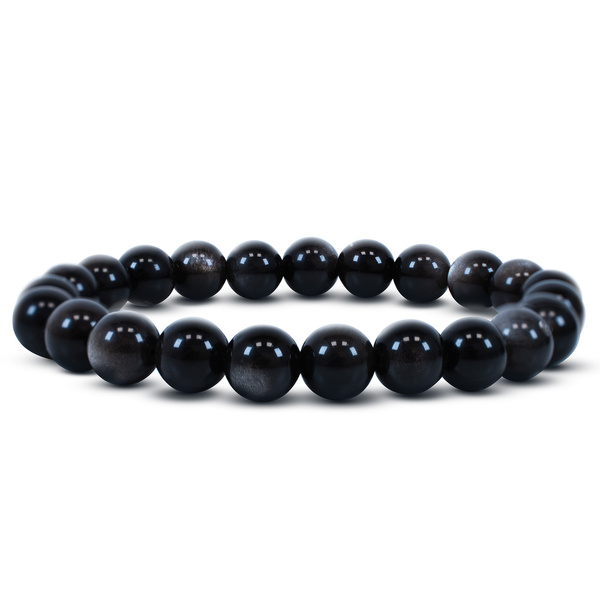 Pulseira com obsidiana prateada