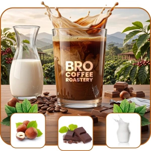 Conjunto de oferta com café Bro Coffee Roastery e chá Mary Rose