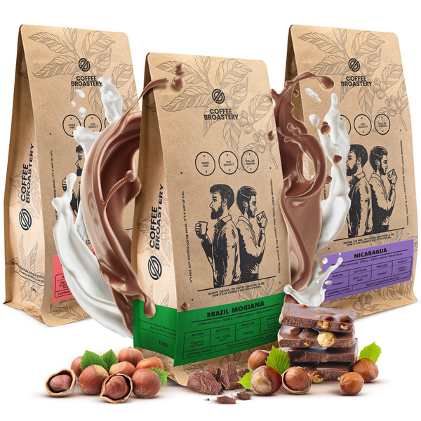 Conjunto de café Bro Coffee Roastery Costa Rica San Rafael + Nicaragua Colibrí Azul + Brazil Samba 3x1kg (3kg)
