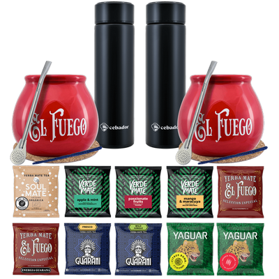 Yerba Mate Thermos Bombilla Set for Two 500g