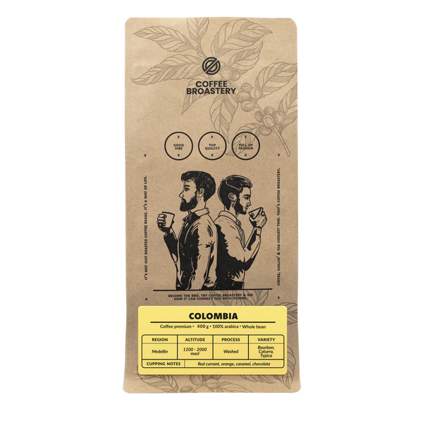 Bro Coffee Roastery - Café em grão inteiro Colombia Medellin Premium 400g