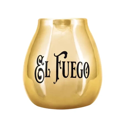 Calabaza de cerâmica com o logótipo El Fuego (dourado) 350ml