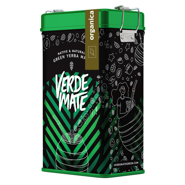 Yerbera – Lata metálica + Verde Mate Green Organica 0,5 kg