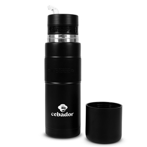 Yerbomos XL ALL IN ONE - 750ml - Mate, garrafa térmica e bombilla num só (preto)