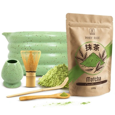 Conjunto de preparação de chá Matcha: matcha 100g + acessórios