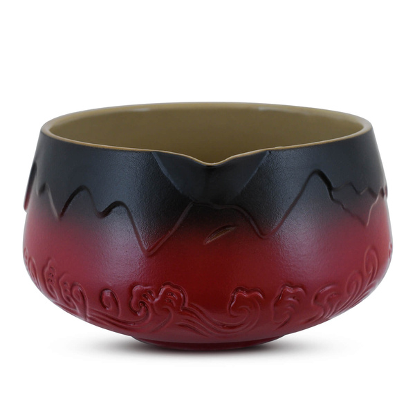 Matchawan – Taça de Matcha em cerâmica com bico – Mountain (vermelho)