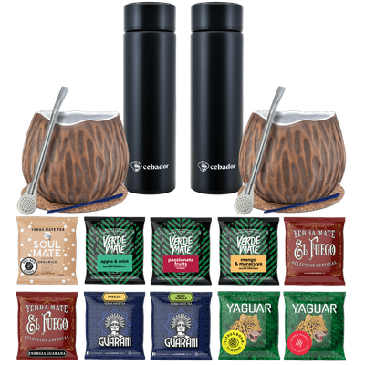 Yerba Mate Thermos Bombilla Set for Two 500g