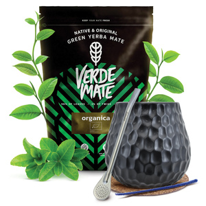 Conjuto de Erva Mate Verde Mate 500g 0,5kg Calabaza + Bombilla