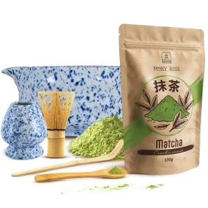 Conjunto de preparação de chá Matcha: matcha 100g + acessórios