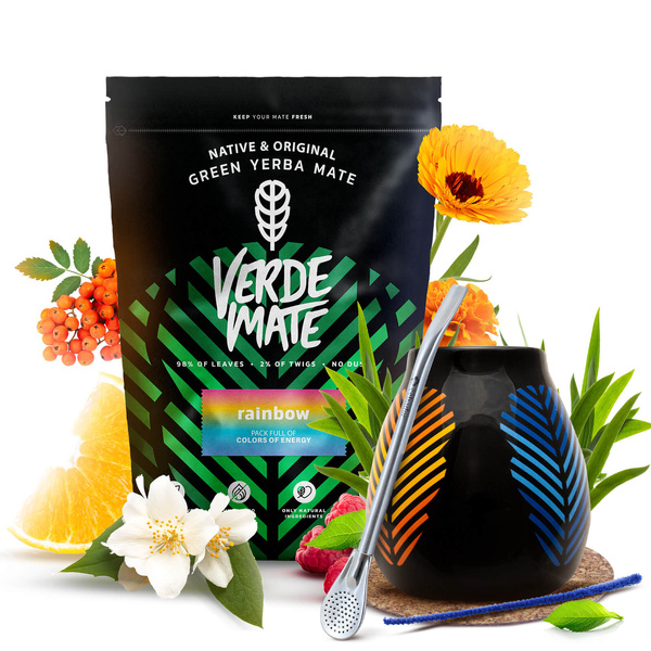 Conjuto de Erva Mate Verde Mate 400g 0,4kg Calabaza + Bombilla
