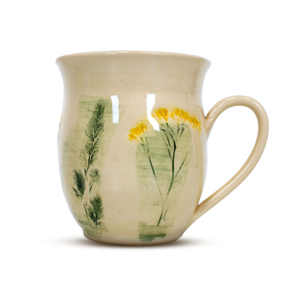 Caneca de cerâmica Flora Yellow 350 ml – Série Crater