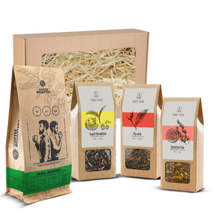 Conjunto de oferta com café Bro Coffee Roastery e chá Mary Rose