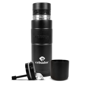 Yerbomos XL ALL IN ONE - 750ml - Mate, garrafa térmica e bombilla num só (preto)