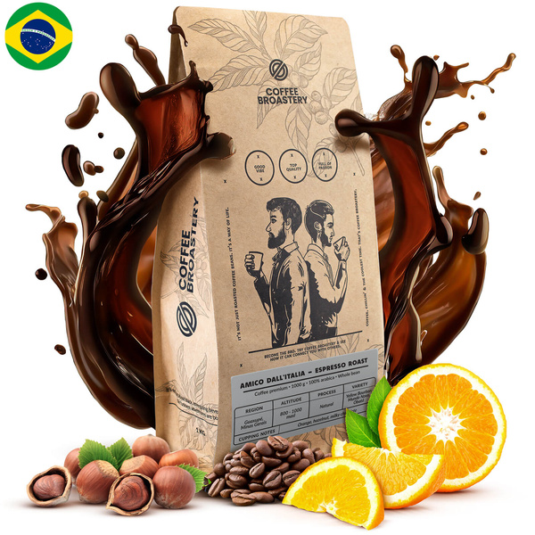 Bro Coffee Roastery - Café em grão inteiro Amico dall'Italia Espresso Roast 1kg