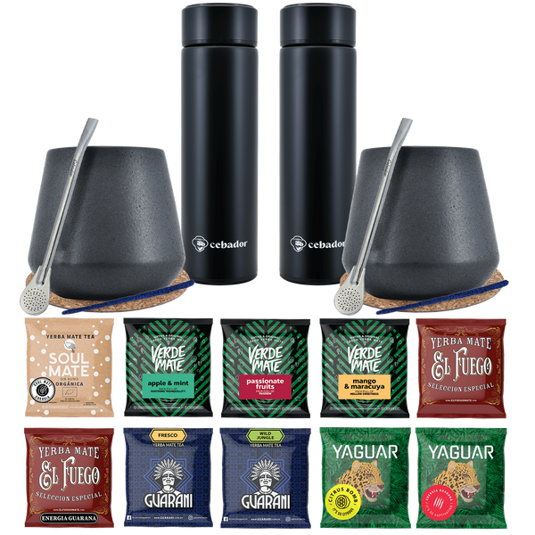 Yerba Mate Thermos Bombilla Set for Two 500g