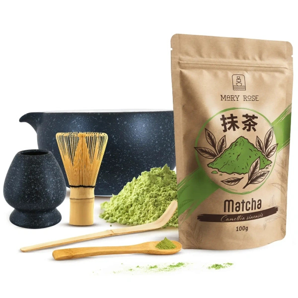 Conjunto de preparação de chá Matcha: matcha 100g + acessórios