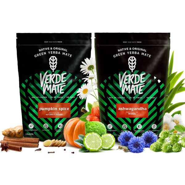 Conjuto de Erva Mate Verde Mate: Ashwagandha + Pumpkin Spice