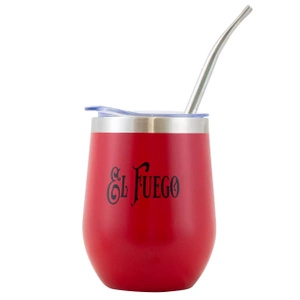 TermoLid – copo térmico para erva mate com tampa – El Fuego (vermelho) – 350 ml