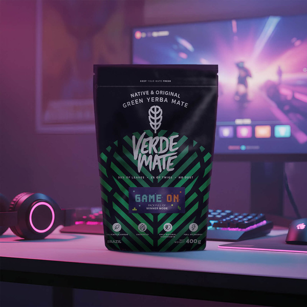 Verde Mate Green Game On 0,4 kg – erva mate para gamers com sabor de bebida energética