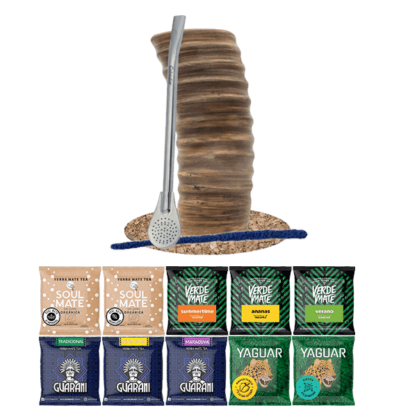 Conjuto de Erva Mate 10x50g Calabaza + Bombilla