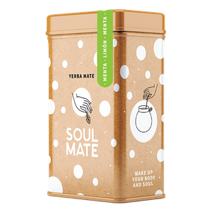Yerbera – Lata metálica + Soul Mate Orgánica Menta Limon 0,5 kg