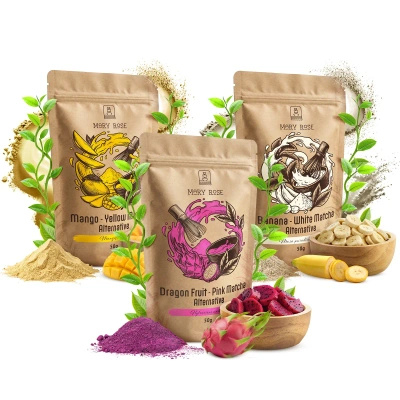 Conjunto de matchas coloridos: Yellow Matcha + Pink Matcha + White Matcha