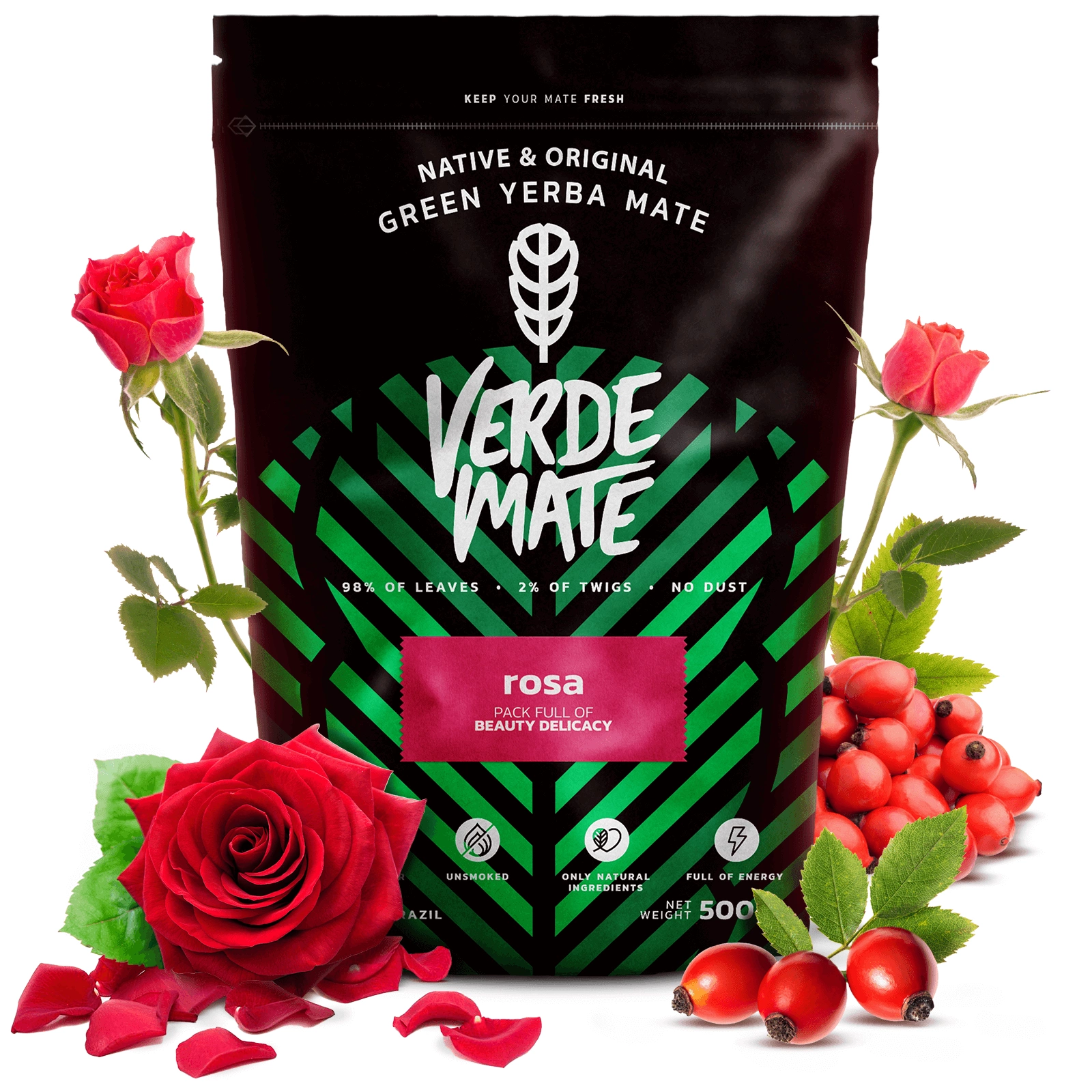 Verde Mate Green Rosa - packaging