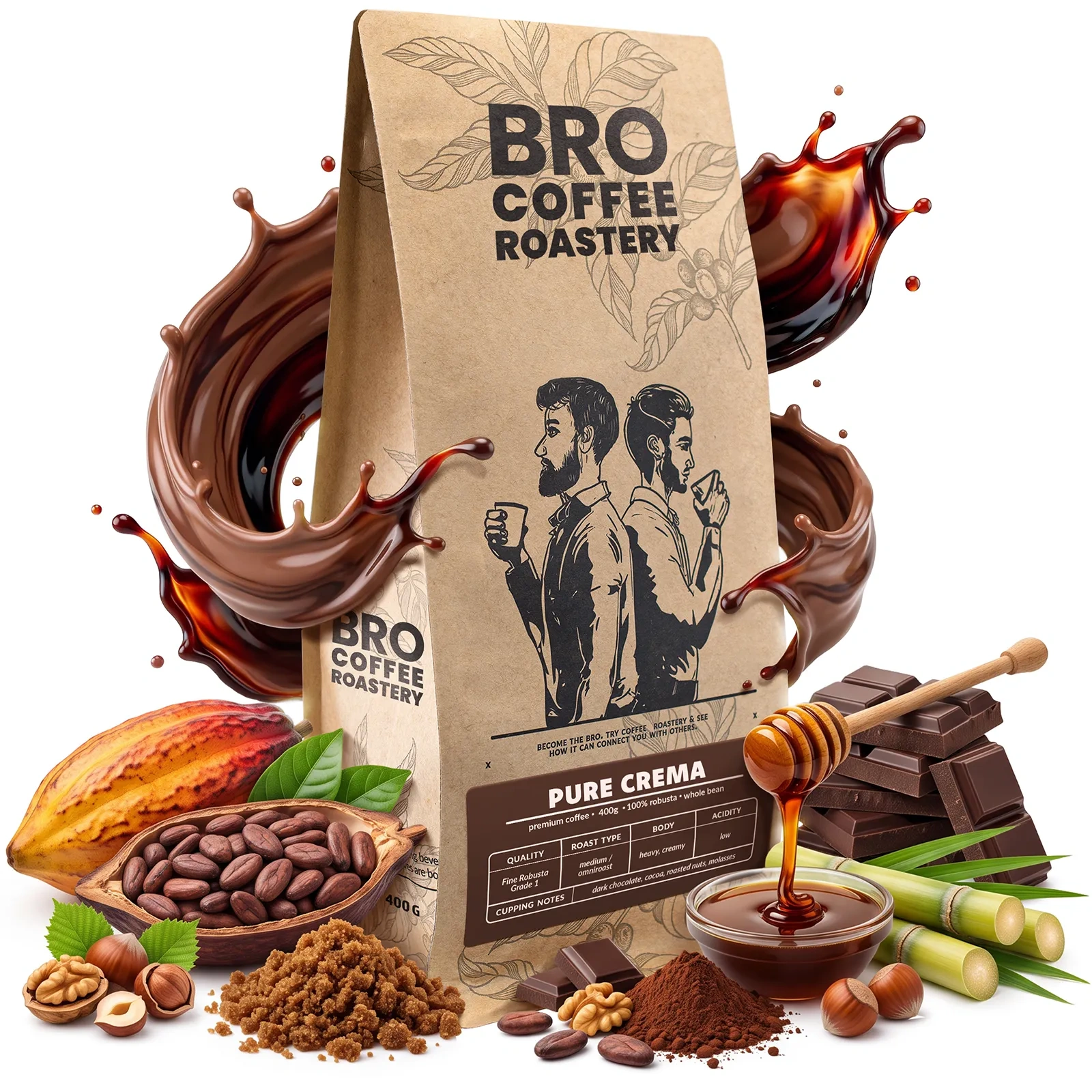 Bro Coffee Roastery Pure Crema - café 100% robusta