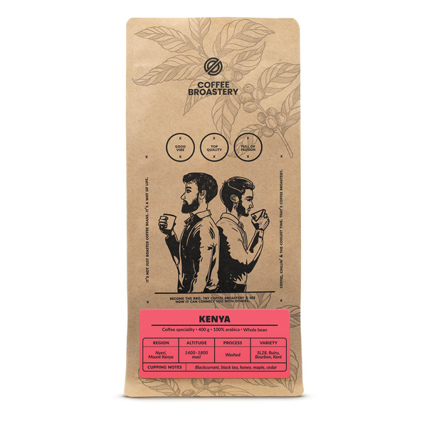 Bro Coffee Roastery - Café em grão inteiro Kenya Nyeri Speciality 400 g