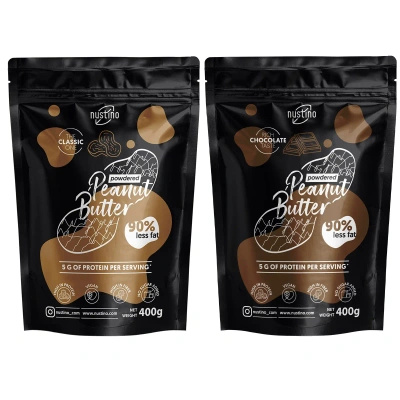 Conjunto de manteiga de amendoim em pó Nustino: Classic + Chocolate 2x400g