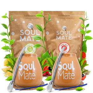 Conjuto de Erva Mate para Dois: Soul Mate 2x500g + 2x Calabaza + 2x Bombilla