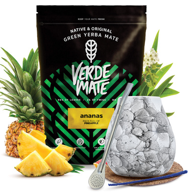Conjuto de Erva Mate Verde Mate 500g 0,5kg Calabaza + Bombilla