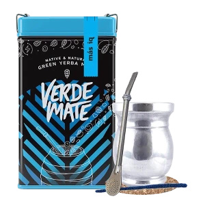 Set Yerbera Verde Mate Mas IQ 0.5kg Palo Santo