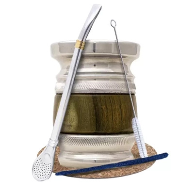 Conjunto de Acessórios para Erva-Mate: Palo Santo + Bombilla Anillo