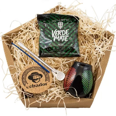 Conjunto de oferta de Erva Mate: Verde Mate Frutos Tropicales 50g + Calabaza + Bombilla