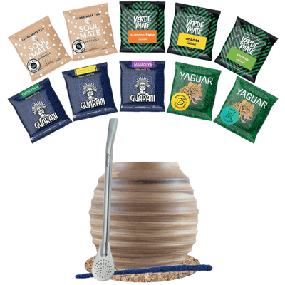 Conjuto de Erva Mate 10x50g Calabaza + Bombilla