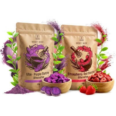 Conjunto de matchas coloridos: Red Matcha + Purple Matcha
