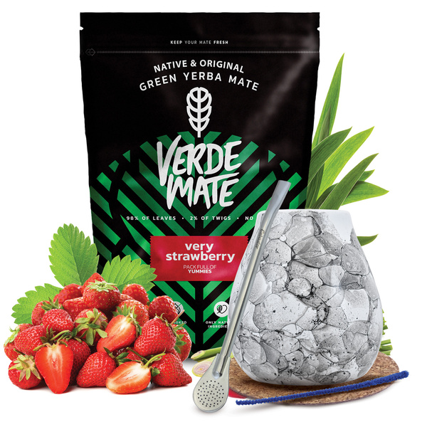 Conjuto de Erva Mate Verde Mate 500g 0,5kg Calabaza + Bombilla