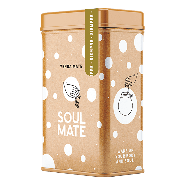 Yerbera – Lata metálica + Soul Mate Orgánica Siempre 0,5 kg