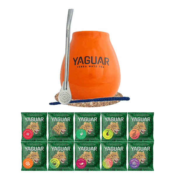 Conjuto de Erva Mate 10x50g Calabaza + Bombilla