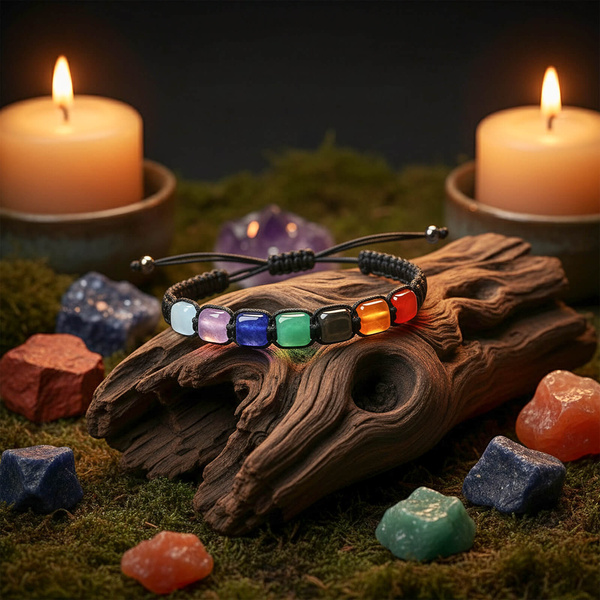 Pulseira "Sete Chakras" – no cordão