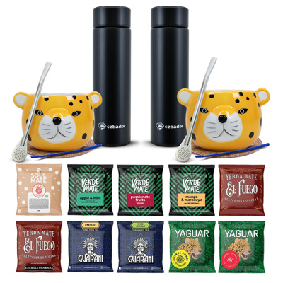 Yerba Mate Thermos Bombilla Set for Two 500g