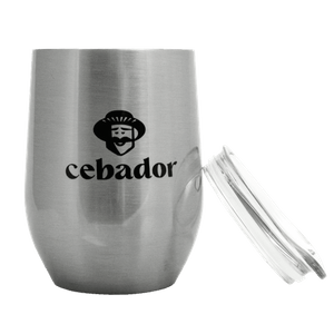 TermoLid – copo térmico para erva mate com tampa – Cebador (prateado) – 350 ml