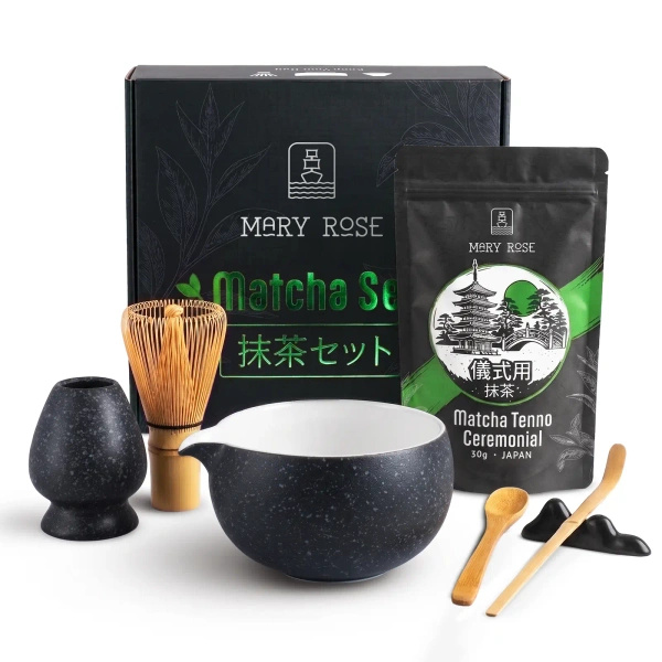 Conjunto-presente: matcha cerimonial japonês + matchawan + acessórios de bambu