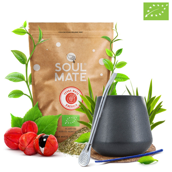 Conjunto inicial de Erva Mate Bombilla Calabaza 500g