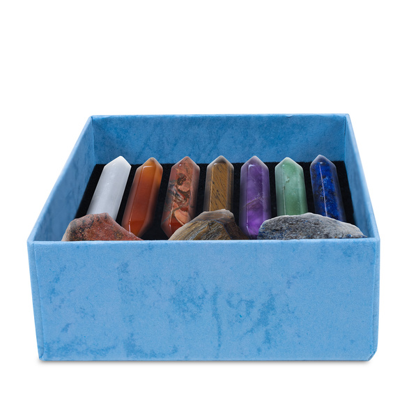 Conjunto de pedras dos chakras – em caixa de presente