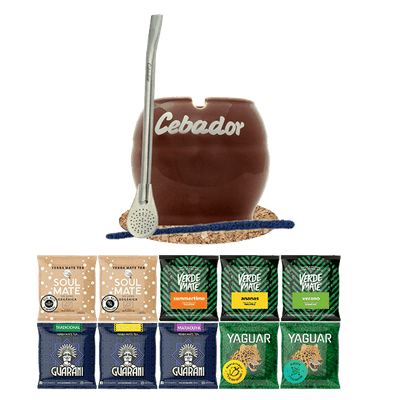 Conjuto de Erva Mate 10x50g Calabaza + Bombilla