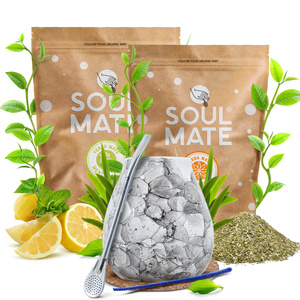 Conjuto de Erva Mate Soul Mate Organica 2x500g 1kg Calabaza + Bombilla