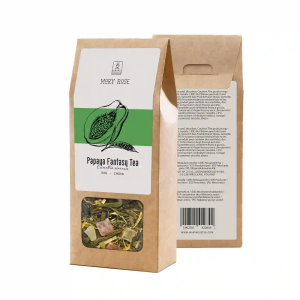 Mary Rose - Chá Verde com Fantasia de Papaia - 50g