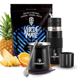 Conjuto de Erva Mate Verde Mate Mas IQ 500g 0,5kg Yerbomos + TermoMate + Bombilla